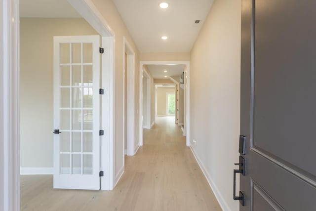5962 Hunt Valley Dr, Spring Hill, TN 37174 - hallway with light wood-style floors, baseboards, and recessed lighting