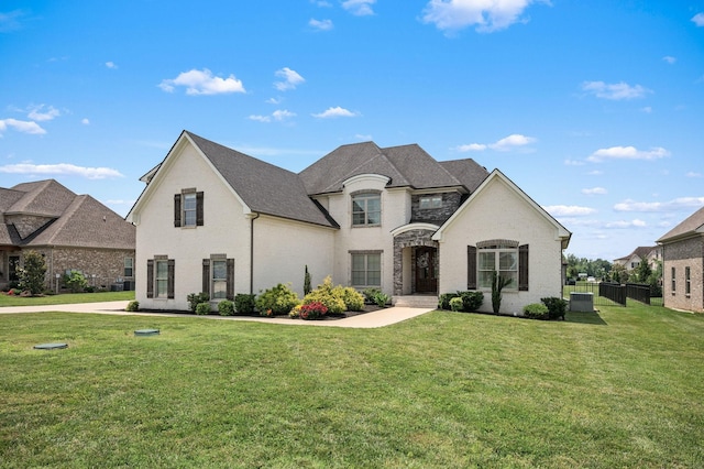 193 Knoxleigh Way, Murfreesboro, TN 37129 - french country style house with a front lawn, brick siding, and central AC