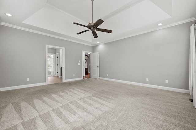 193 Knoxleigh Way, Murfreesboro, TN 37129 - unfurnished bedroom featuring crown molding, carpet, recessed lighting, baseboards, and ceiling fan