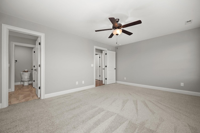 193 Knoxleigh Way, Murfreesboro, TN 37129 - unfurnished bedroom featuring carpet flooring, baseboards, connected bathroom, and ceiling fan