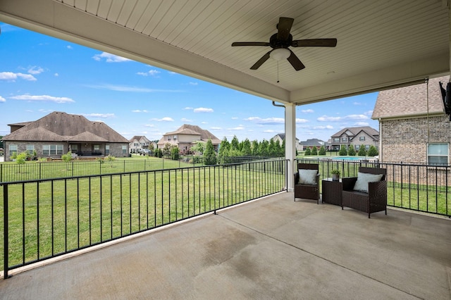 193 Knoxleigh Way, Murfreesboro, TN 37129 - view of patio / terrace with a residential view and ceiling fan