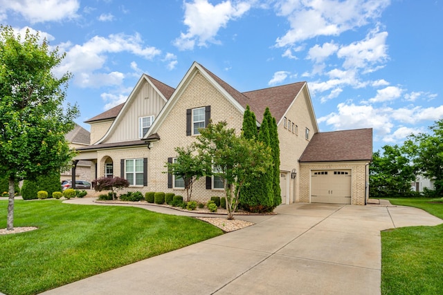 813 Stone Mill Cir, Murfreesboro, TN 37130 - craftsman house with board and batten siding, driveway, brick siding, and a front lawn