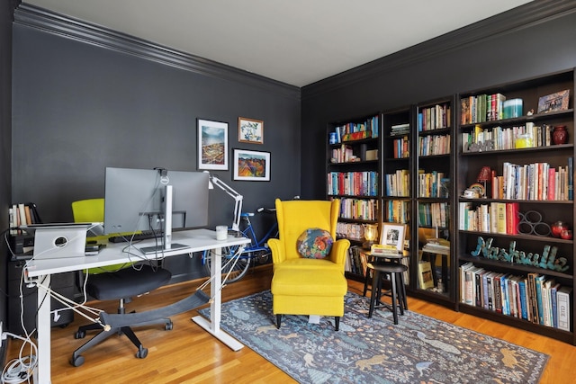 6781 Autumnwood Dr, Nashville, TN 37221 - home office with ornamental molding and wood finished floors
