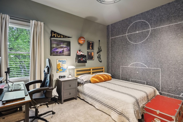 6781 Autumnwood Dr, Nashville, TN 37221 - carpeted bedroom featuring an accent wall and a desk