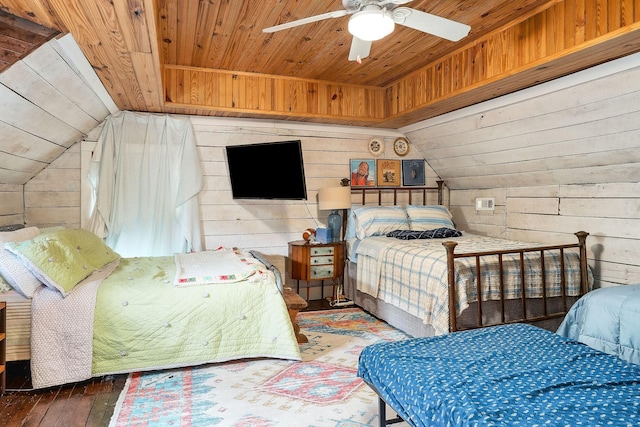 3975 Dry Creek Rd, Dowelltown, TN 37059 - bedroom with wooden ceiling, wood walls, and wood-type flooring