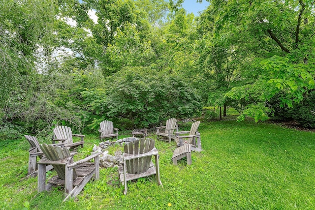 3975 Dry Creek Rd, Dowelltown, TN 37059 - view of grassy yard with a fire pit
