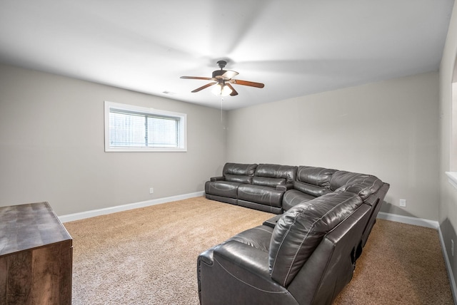 2157 Christina Ct, Hermitage, TN 37076 - living area with a ceiling fan, carpet floors, and baseboards