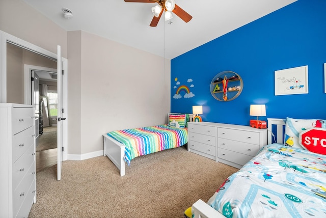 2157 Christina Ct, Hermitage, TN 37076 - bedroom featuring carpet, baseboards, and ceiling fan