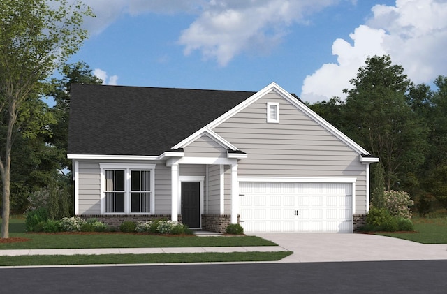 1779 Kemp Dr, Hermitage, TN 37076 - view of front of home featuring driveway, brick siding, roof with shingles, and an attached garage