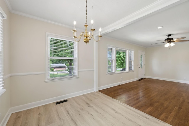 510 Bismark Dr, Nashville, TN 37210 - unfurnished room featuring crown molding, wood finished floors, healthy amount of natural light, a chandelier, and baseboards