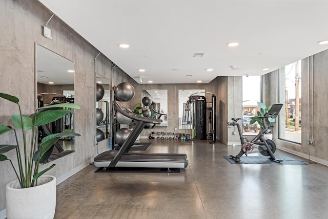 806 Olympic St Unit 305, Nashville, TN 37203 - gym featuring baseboards and recessed lighting