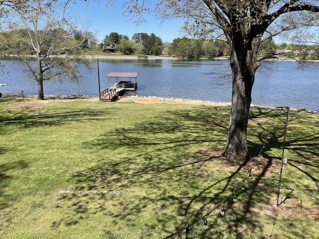464 Loop Dr, Winchester, TN 37398 - dock area featuring a water view and a yard