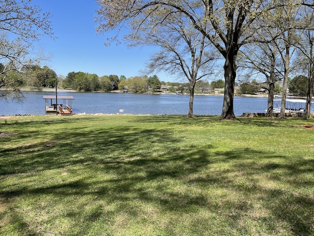 464 Loop Dr, Winchester, TN 37398 - view of green lawn with a water view and a boat dock