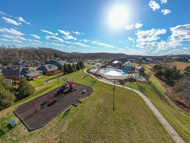 881 Meadowcrest Way, Lebanon, TN 37090 - aerial view of residential area with a pool area