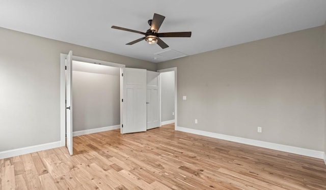2420 Eagle Rock Rd, Monteagle, TN 37356 - unfurnished bedroom with baseboards, light wood-style floors, and ceiling fan