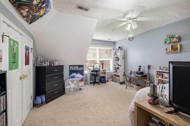 5026 Claude Dr, Smyrna, TN 37167 - recreation room featuring a textured ceiling, carpet, and a ceiling fan