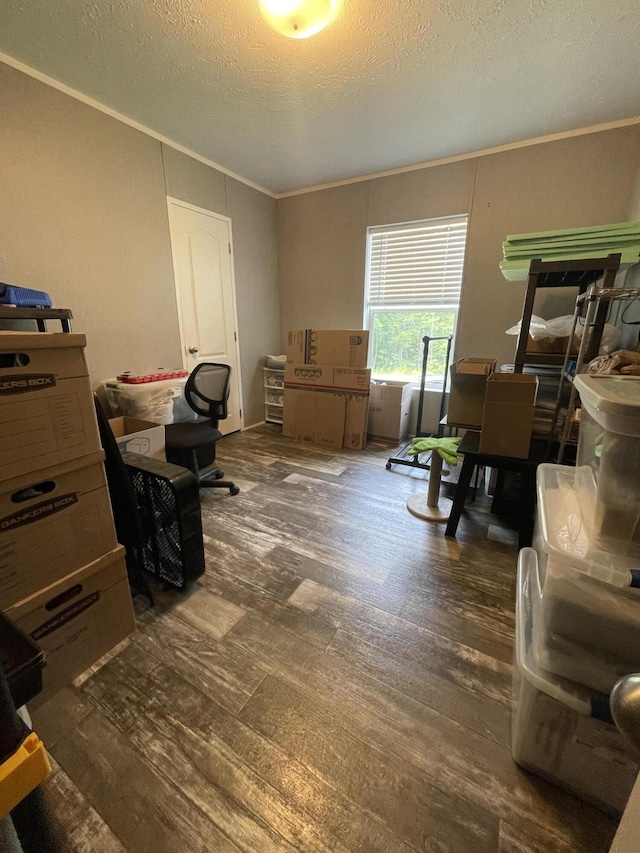 454 Slater Loop, Pikeville, TN 37367 - office space featuring crown molding, wood finished floors, and a textured ceiling