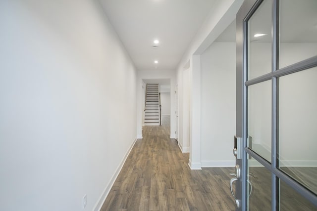 3013 Kemp Dr, Hermitage, TN 37076 - corridor featuring dark wood finished floors, baseboards, and recessed lighting