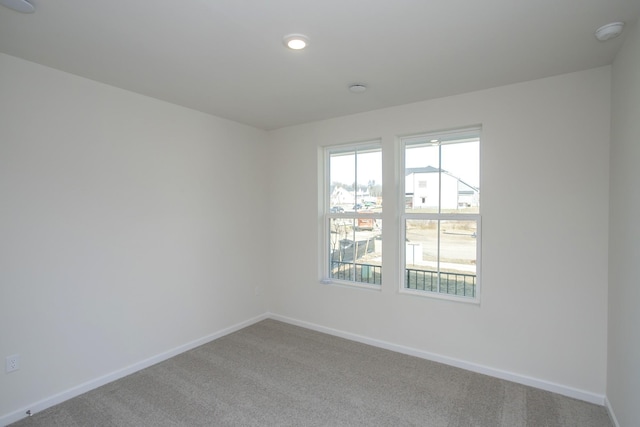 3263 Kemp Dr, Hermitage, TN 37076 - spare room featuring baseboards, carpet flooring, recessed lighting, and a smoke detector
