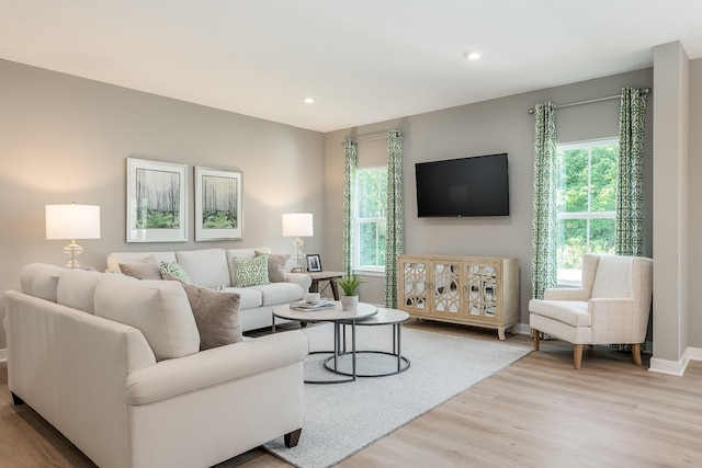 1173 Savannah Ave, Gallatin, TN 37066 - living area featuring wood finished floors, baseboards, and recessed lighting