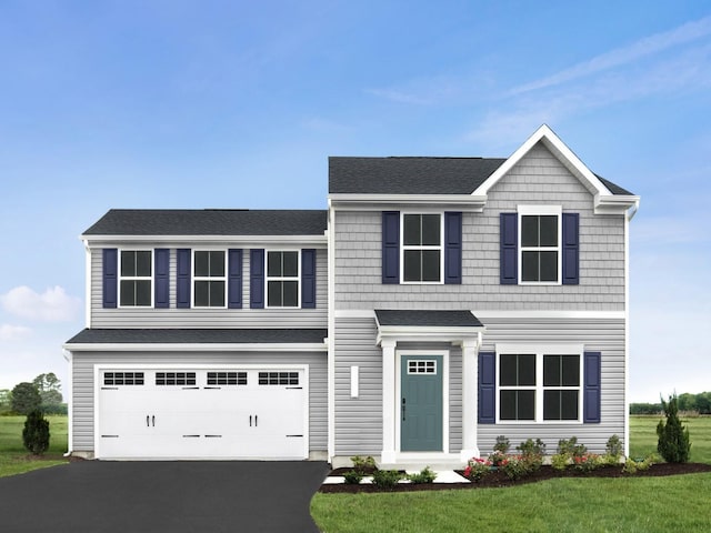 1440 Thornton Grove Blvd, Nashville, TN 37207 - view of front facade with driveway, a garage, a shingled roof, and a front yard