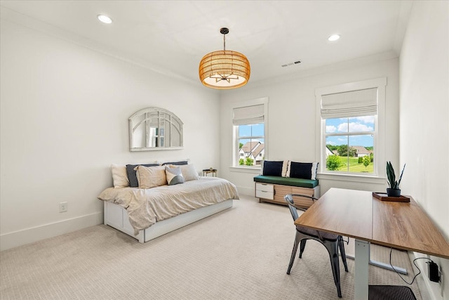 1750 Barrow Ln, Brentwood, TN 37027 - carpeted bedroom featuring baseboards, recessed lighting, and crown molding