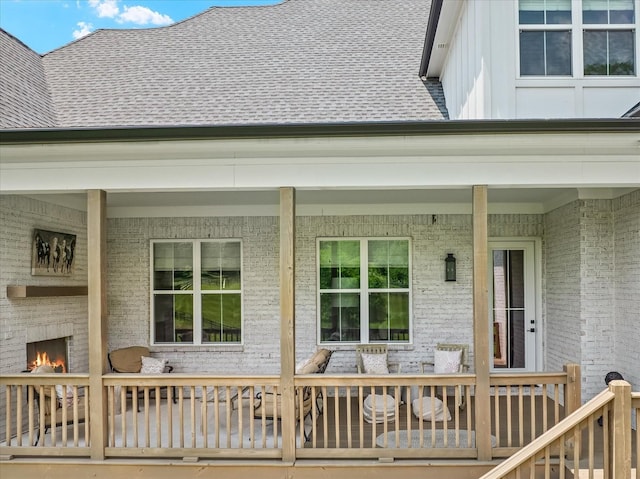 1750 Barrow Ln, Brentwood, TN 37027 - porch featuring a large fireplace