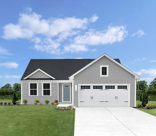 1553 Thornton Grove Blvd, Nashville, TN 37207 - view of front facade featuring concrete driveway, a front yard, a garage, and roof with shingles
