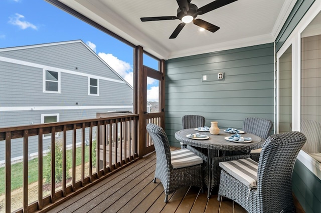 1005 Cherry Tree Dr, Mount Juliet, TN 37122 - sunroom with a ceiling fan and outdoor dining space