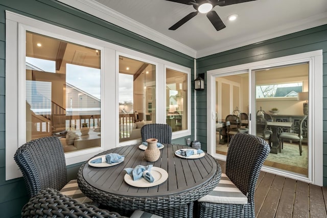 1005 Cherry Tree Dr, Mount Juliet, TN 37122 - sunroom / solarium featuring ceiling fan and outdoor dining space