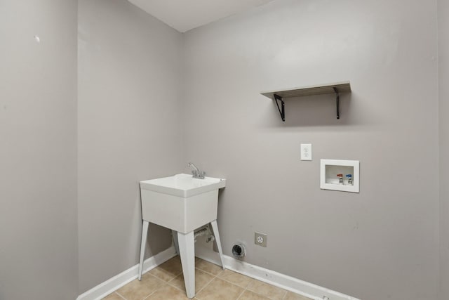 102 Oglethorpe Ave, Gallatin, TN 37066 - washroom featuring hookup for a washing machine, hookup for an electric dryer, baseboards, and light tile patterned floors