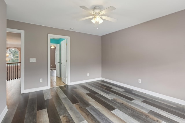102 Oglethorpe Ave, Gallatin, TN 37066 - spare room with ceiling fan, wood finished floors, and baseboards