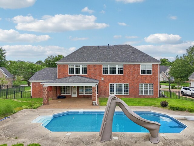102 Oglethorpe Ave, Gallatin, TN 37066 - view of swimming pool with a patio, a water slide, and a diving board