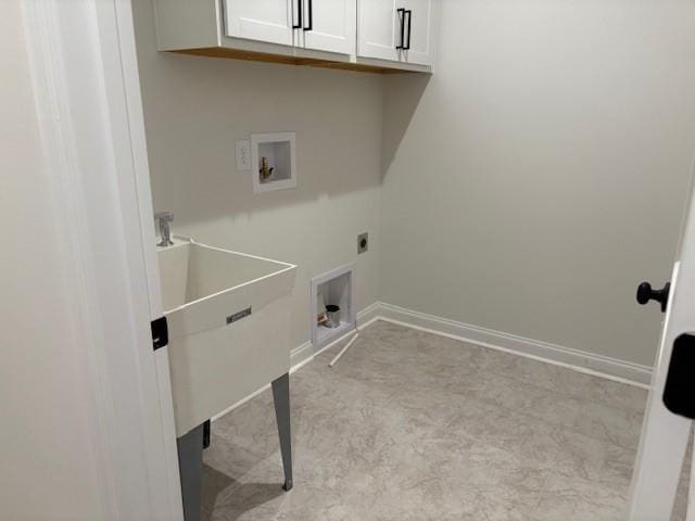 1320 Ashton Park Dr, Mount Juliet, TN 37122 - laundry room featuring cabinet space, washer hookup, baseboards, and electric dryer hookup