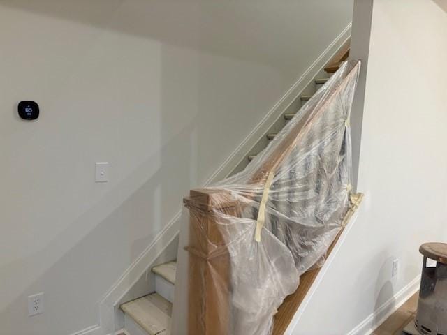 1320 Ashton Park Dr, Mount Juliet, TN 37122 - stairway featuring baseboards and wood finished floors