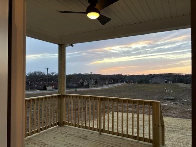 1320 Ashton Park Dr, Mount Juliet, TN 37122 - deck at dusk featuring a ceiling fan