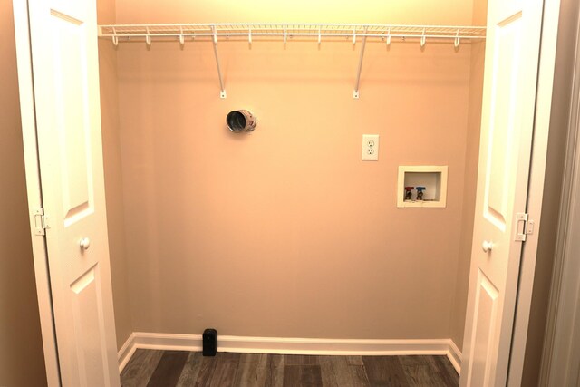 1321 Crofton Park Dr, Columbia, TN 38401 - washroom with baseboards, dark wood finished floors, washer hookup, and electric dryer hookup