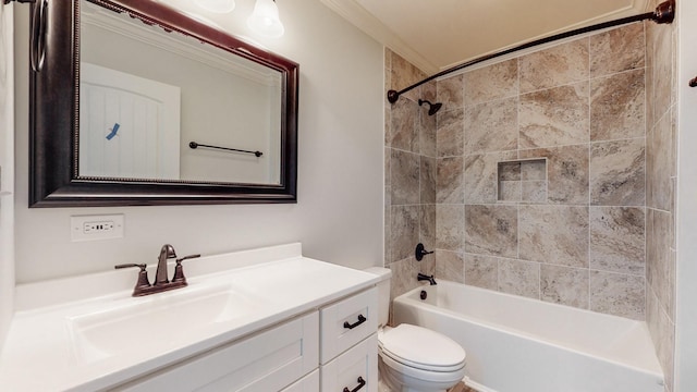 9716 Campbellsville Rd, Pulaski, TN 38478 - full bathroom with toilet, vanity, and shower / bath combination