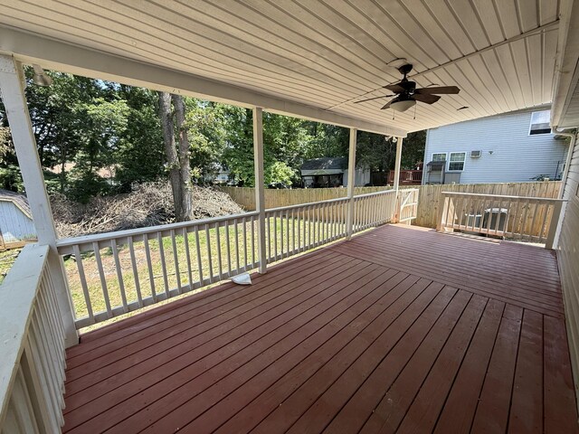 4725 Greystone St, Antioch, TN 37013 - wooden deck with ceiling fan