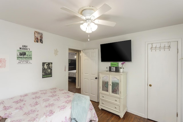 102 Ryburn Dr, Old Hickory, TN 37138 - bedroom with dark wood-style flooring and ceiling fan