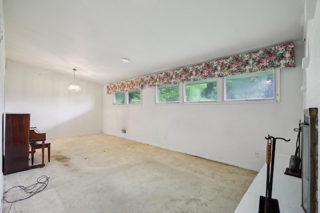 929 Deervale Dr, Nashville, TN 37217 - empty room with carpet flooring and a chandelier