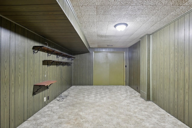 929 Deervale Dr, Nashville, TN 37217 - hallway with carpet flooring and wooden walls