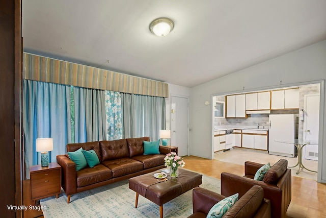 929 Deervale Dr, Nashville, TN 37217 - living room featuring vaulted ceiling