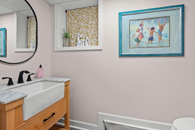 7214 Timberlane Dr, Fairview, TN 37062 - bathroom with toilet, vanity, and baseboards
