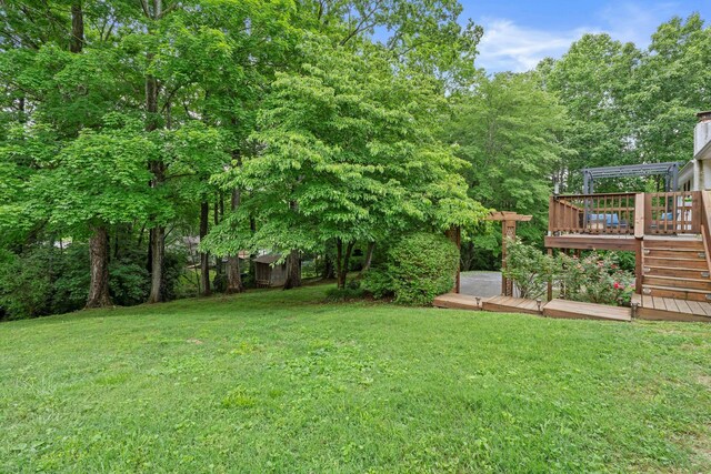 7214 Timberlane Dr, Fairview, TN 37062 - view of grassy yard with a deck