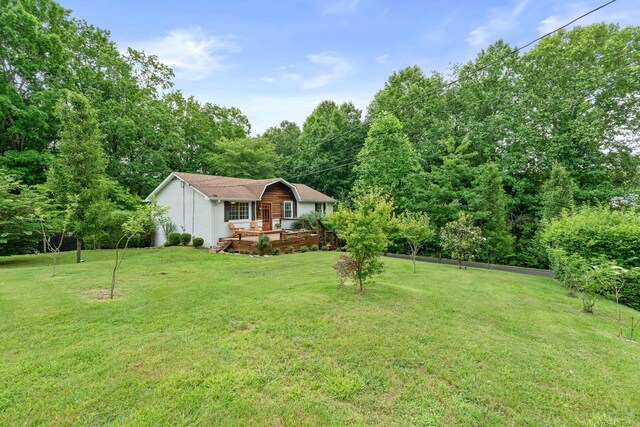 7214 Timberlane Dr, Fairview, TN 37062 - view of grassy yard with a wooden deck