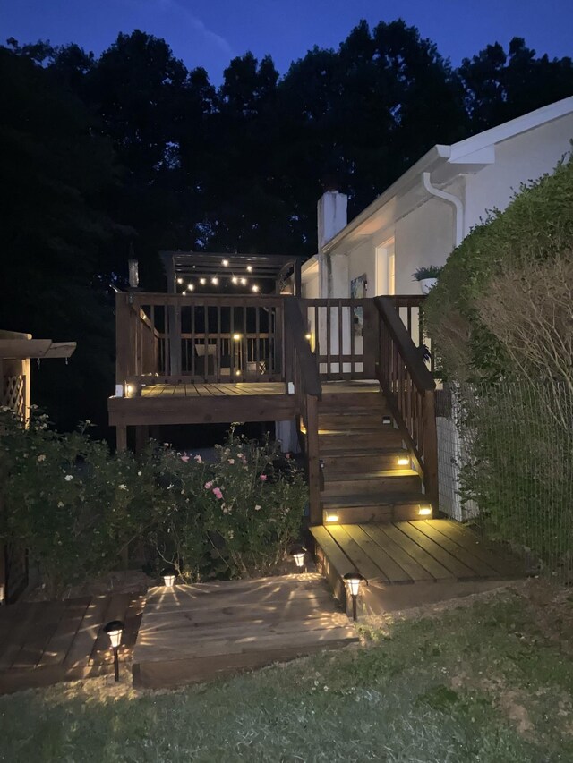 7214 Timberlane Dr, Fairview, TN 37062 - view of deck at twilight