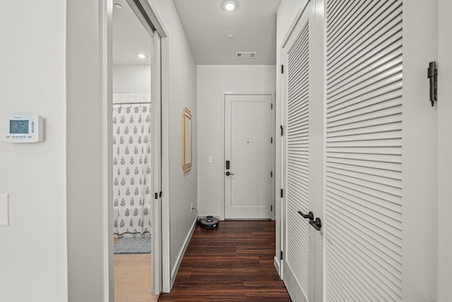 1014 16th Ave S Unit 210, Nashville, TN 37212 - corridor featuring dark wood-type flooring, recessed lighting, and baseboards