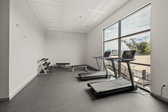 1014 16th Ave S Unit 210, Nashville, TN 37212 - exercise room with a drop ceiling