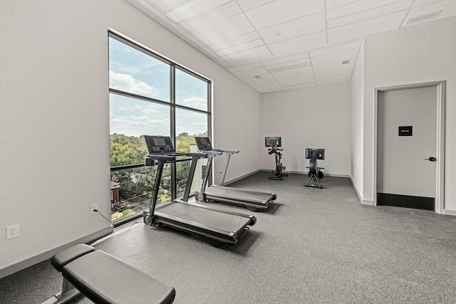 1014 16th Ave S Unit 210, Nashville, TN 37212 - exercise area featuring a drop ceiling and baseboards